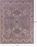 Grey Super Kazak Hand Knotted Wool Rug - 9' 1" X 12' 0" - Golden Nile