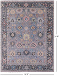 Grey Turkish Oushak Hand Knotted Wool Rug - 10' 3" X 14' 0" - Golden Nile