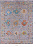 Grey Turkish Oushak Hand Knotted Wool Rug - 10' 3" X 13' 11" - Golden Nile