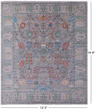 Grey Turkish Oushak Handmade Wool Rug - 12' 3" X 14' 9" - Golden Nile