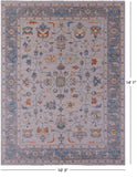 Grey Turkish Oushak Hand Knotted Wool Rug - 10' 3" X 14' 1" - Golden Nile