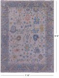 Ivory Turkish Oushak Hand Knotted Wool Rug - 7' 10" X 10' 8" - Golden Nile