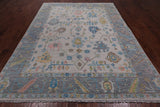 SUPER SALE Ivory Turkish Oushak Hand Knotted Wool Rug - 7' 10" X 10' 8"
