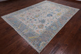 SUPER SALE Ivory Turkish Oushak Hand Knotted Wool Rug - 7' 10" X 10' 8"