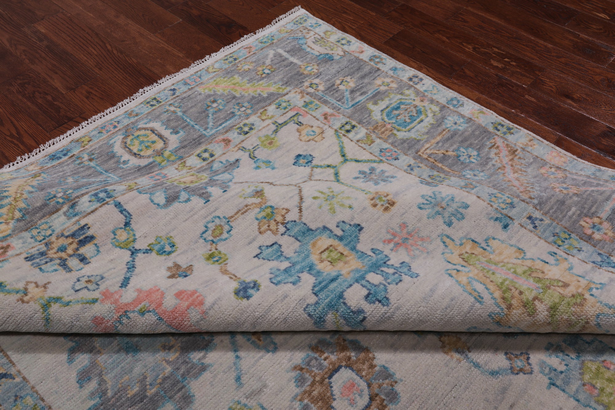 SUPER SALE Ivory Turkish Oushak Hand Knotted Wool Rug - 7' 10" X 10' 8"