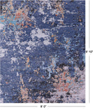 Abstract Contemporary Hand Knotted Wool & Silk Rug - 8' 0" X 9' 10" - Golden Nile