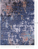 Abstract Contemporary Hand Knotted Wool & Silk Rug - 8' 11" X 11' 11" - Golden Nile