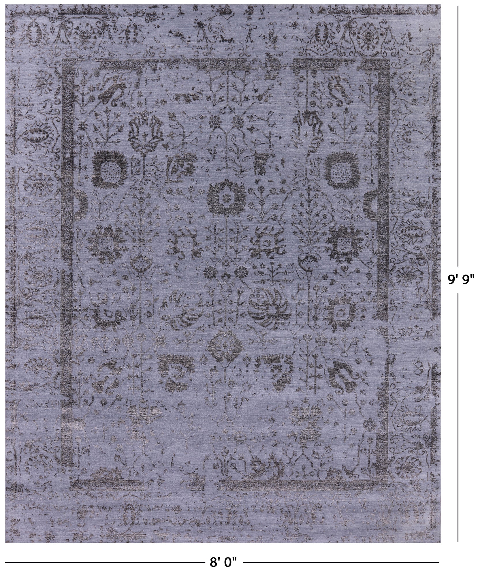 Persian Tabriz Handmade Wool & Silk Rug - 8' 0" X 9' 9" - Golden Nile