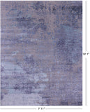 Grey Persian Fine Serapi Hand Knotted Wool & Silk Rug - 7' 11" X 10' 1" - Golden Nile