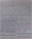 Grey Persian Tabriz Handmade Wool & Silk Rug - 8' 0" X 10' 1"