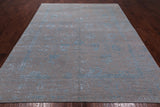 Grey Persian Tabriz Handmade Wool & Silk Rug - 8' 0" X 10' 1"
