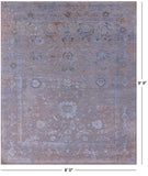 Grey Persian Tabriz Hand Knotted Wool & Silk Rug - 8' 0" X 9' 9" - Golden Nile