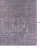 Grey Persian Hand Knotted Wool & Silk Rug - 8' 1" X 10' 1" - Golden Nile