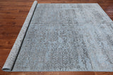 Grey Persian Hand Knotted Wool & Silk Rug - 8' 0" X 10' 0"