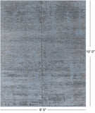 Grey Persian Hand Knotted Wool & Silk Rug - 8' 0" X 10' 0"