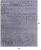 Grey Persian Hand Knotted Wool & Silk Rug - 8' 0" X 10' 0" - Golden Nile