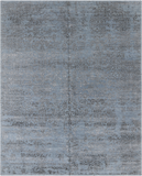 Grey Persian Hand Knotted Wool & Silk Rug - 8' 0" X 10' 0"