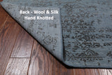 Grey Persian Hand Knotted Wool & Silk Rug - 8' 0" X 10' 0"