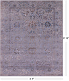 Grey Persian Tabriz Hand Knotted Wool & Silk Rug - 8' 1" X 9' 10" - Golden Nile