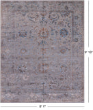Grey Persian Tabriz Hand Knotted Wool & Silk Rug - 8' 1" X 9' 10"