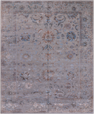 Grey Persian Tabriz Hand Knotted Wool & Silk Rug - 8' 1" X 9' 10"
