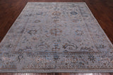 Grey Persian Tabriz Hand Knotted Wool & Silk Rug - 8' 1" X 9' 10"