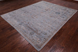 Grey Persian Tabriz Hand Knotted Wool & Silk Rug - 8' 1" X 9' 10"