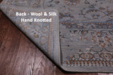Grey Persian Tabriz Hand Knotted Wool & Silk Rug - 8' 1" X 9' 10"