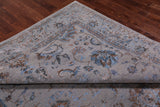 Grey Persian Tabriz Hand Knotted Wool & Silk Rug - 8' 1" X 9' 10"