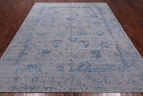 Grey Persian Tabriz Hand Knotted Wool & Silk Rug - 7' 11" X 9' 8"