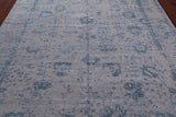 Grey Persian Tabriz Hand Knotted Wool & Silk Rug - 7' 11" X 9' 8"
