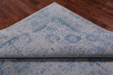Grey Persian Tabriz Hand Knotted Wool & Silk Rug - 7' 11" X 9' 8"
