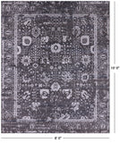 Grey Persian Tabriz Hand Knotted Wool & Silk Rug - 8' 0" X 10' 0" - Golden Nile