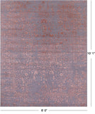 Grey Persian Fine Serapi Hand Knotted Wool & Silk Rug - 8' 0" X 10' 1" - Golden Nile