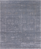 Grey Persian Tabriz Hand Knotted Wool & Silk Rug - 8' 0" X 9' 8"
