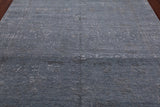 Grey Persian Tabriz Hand Knotted Wool & Silk Rug - 8' 0" X 9' 8"