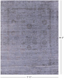 Blue Persian Tabriz Hand Knotted Wool & Silk Rug - 7' 11" X 10' 2" - Golden Nile