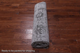 Grey Persian Tabriz Hand Knotted Wool & Silk Rug - 8' 0" X 10' 0"