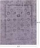 Grey Persian Tabriz Hand Knotted Wool & Silk Rug - 8' 0" X 10' 0" - Golden Nile