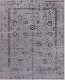 Grey Persian Tabriz Hand Knotted Wool & Silk Rug - 8' 0" X 10' 0"