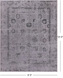 Grey Persian Tabriz Hand Knotted Wool & Silk Rug - 8' 0" X 10' 0"