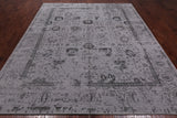 Grey Persian Tabriz Hand Knotted Wool & Silk Rug - 8' 0" X 10' 0"