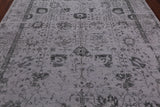 Grey Persian Tabriz Hand Knotted Wool & Silk Rug - 8' 0" X 10' 0"
