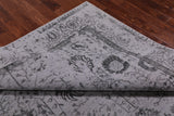 Grey Persian Tabriz Hand Knotted Wool & Silk Rug - 8' 0" X 10' 0"