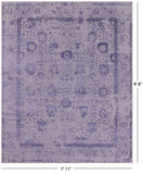 Grey Persian Tabriz Hand Knotted Wool & Silk Rug - 7' 11" X 9' 8" - Golden Nile
