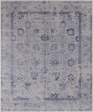 Grey Persian Tabriz Hand Knotted Wool & Silk Rug - 7' 11" X 9' 8"