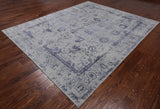 Grey Persian Tabriz Hand Knotted Wool & Silk Rug - 7' 11" X 9' 8"