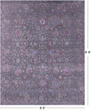 Grey Persian Tabriz Hand Knotted Wool & Silk Rug - 8' 0" X 9' 9" - Golden Nile