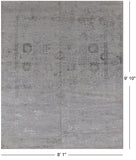 Grey Persian Tabriz Hand Knotted Wool & Silk Rug - 8' 1" X 9' 10"