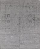 Grey Persian Tabriz Hand Knotted Wool & Silk Rug - 8' 1" X 9' 10"